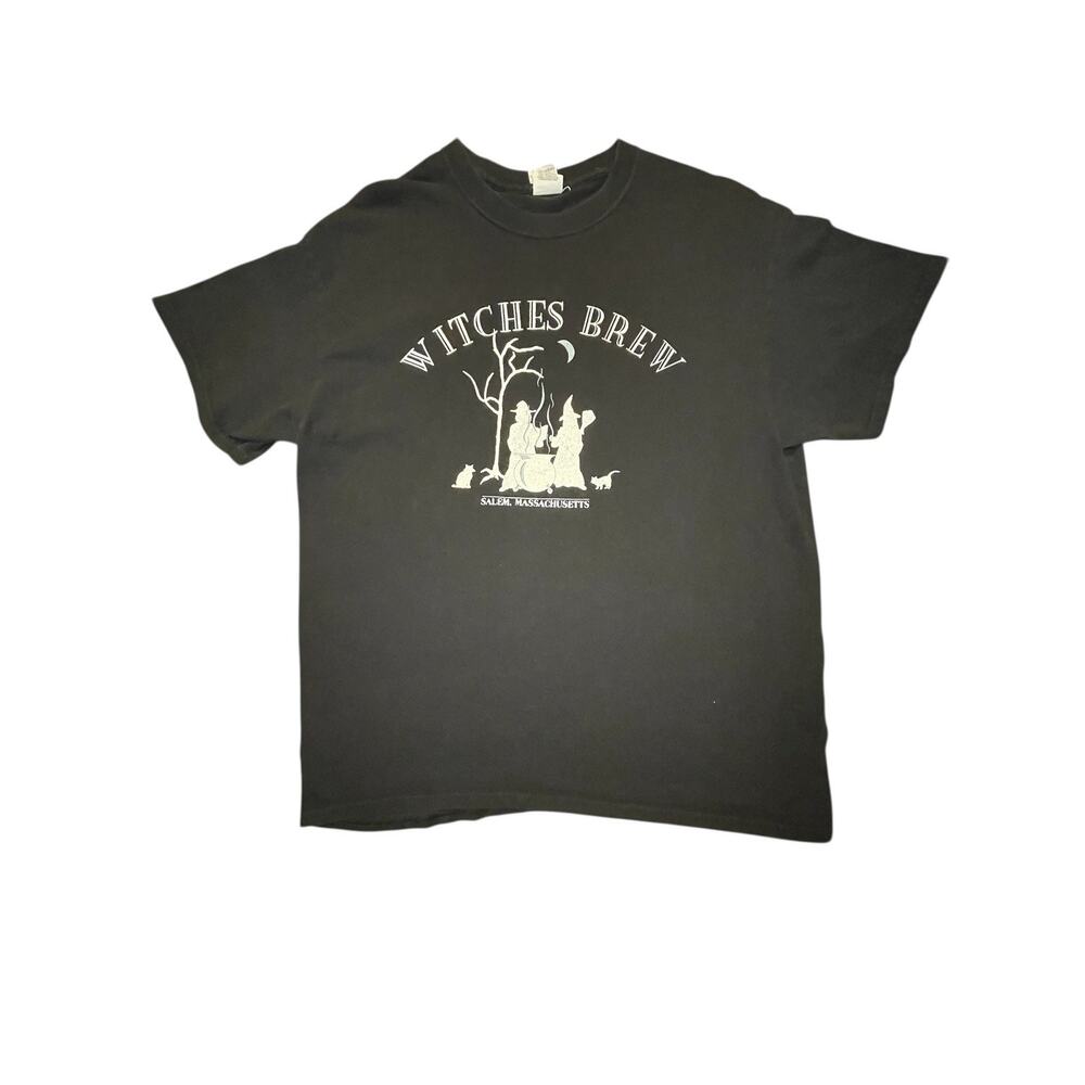 Vintage Graphic T-shirt Witches Brew Salem Massachusetts Large Printed Souvenir